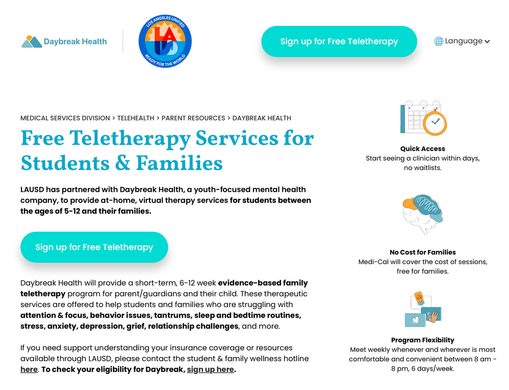Daybreak Health website