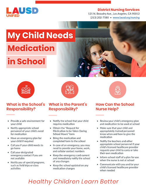 My Child Needs Medication/s in School