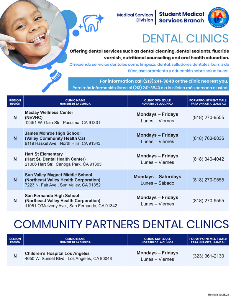 Dental Clinics - Flyer Region North