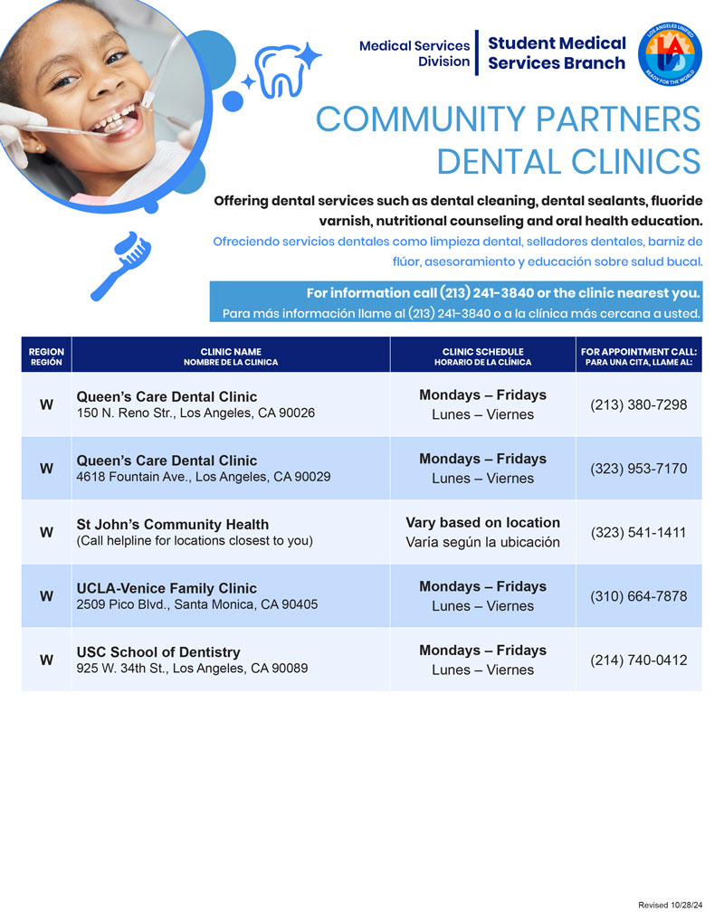Community Partners Dental Clinics - flyer - Region West