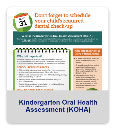 Kindergarten Oral Health Assessment (KOHA) - flyer