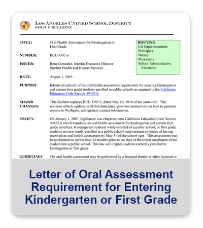 Letter of Oral Assessment