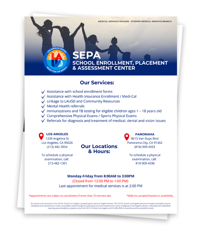 SEPA Flyer English and Spanish