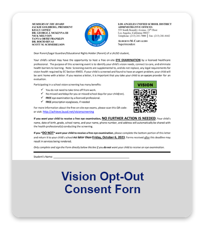 Vision Opt-Out Consent Form - button