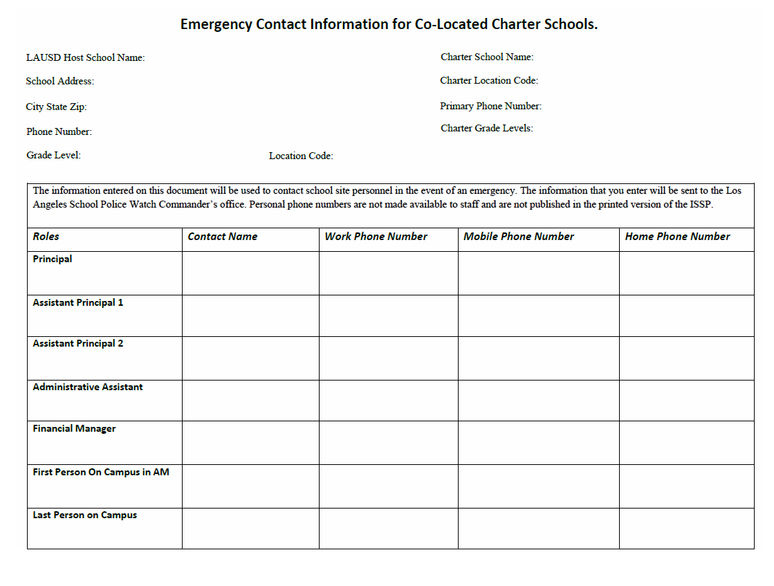 Emergency Contact Information Form