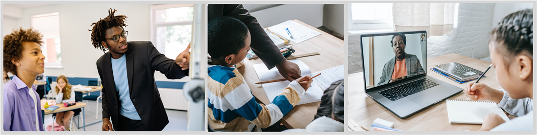 Students and teachers learning in a classroom