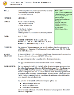 Elementary Memo