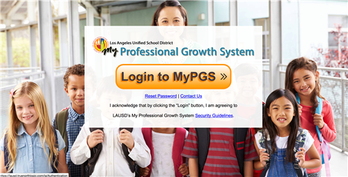 MyPGS Log-in Screen 