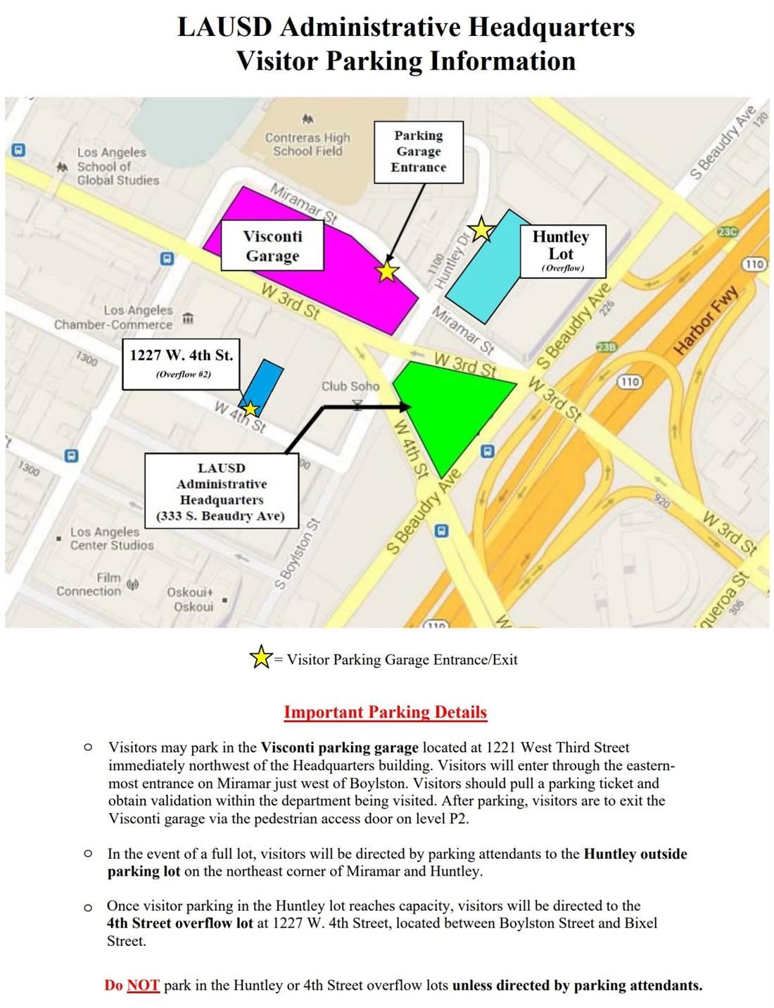 Parking Instructions