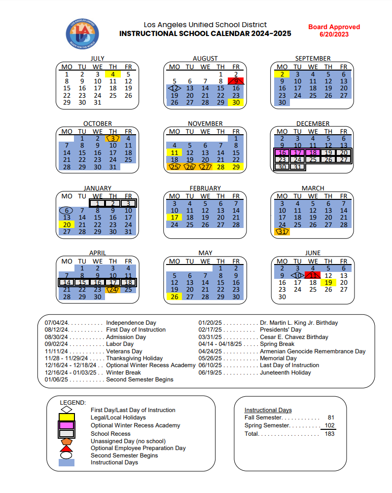Calendar 2022-2023