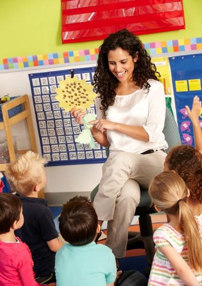 Image of teacher in front of classroom students 