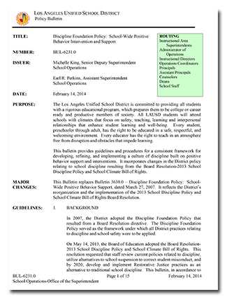 Discipline Foundation Policy 