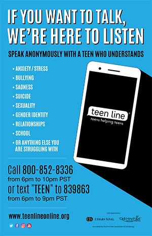 If you want to talk - Teen Line 