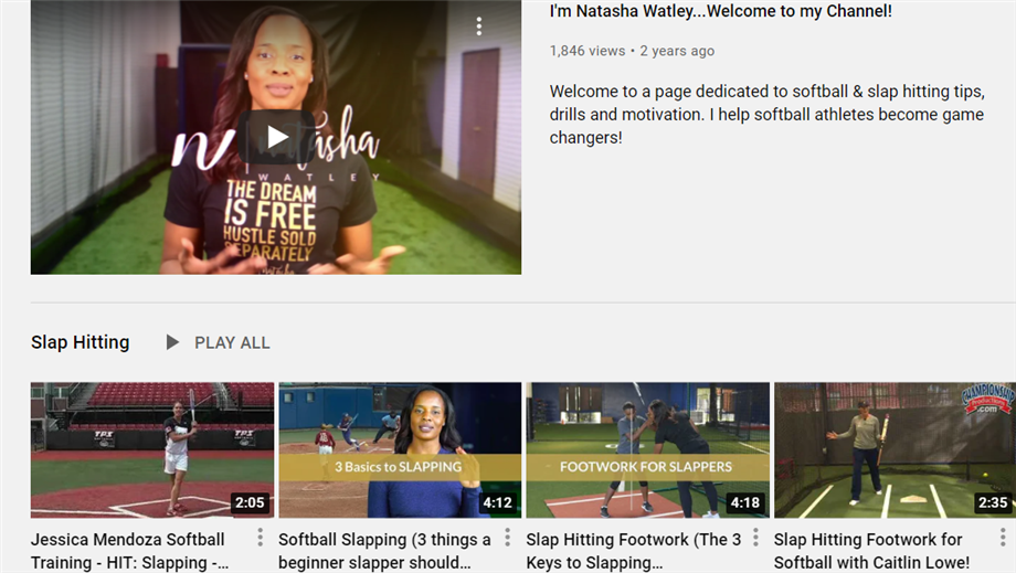 Olympian Natasha Watley Softball Training Videos