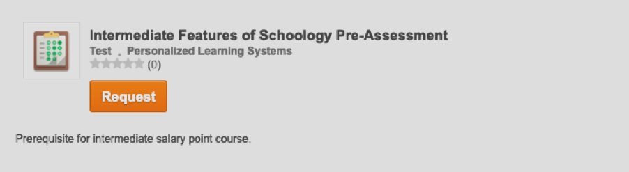 Screenshot-Intermediate Features of Schoology Pre-Assessment