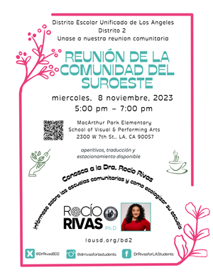 SW Community Meeting Flyer Spanish