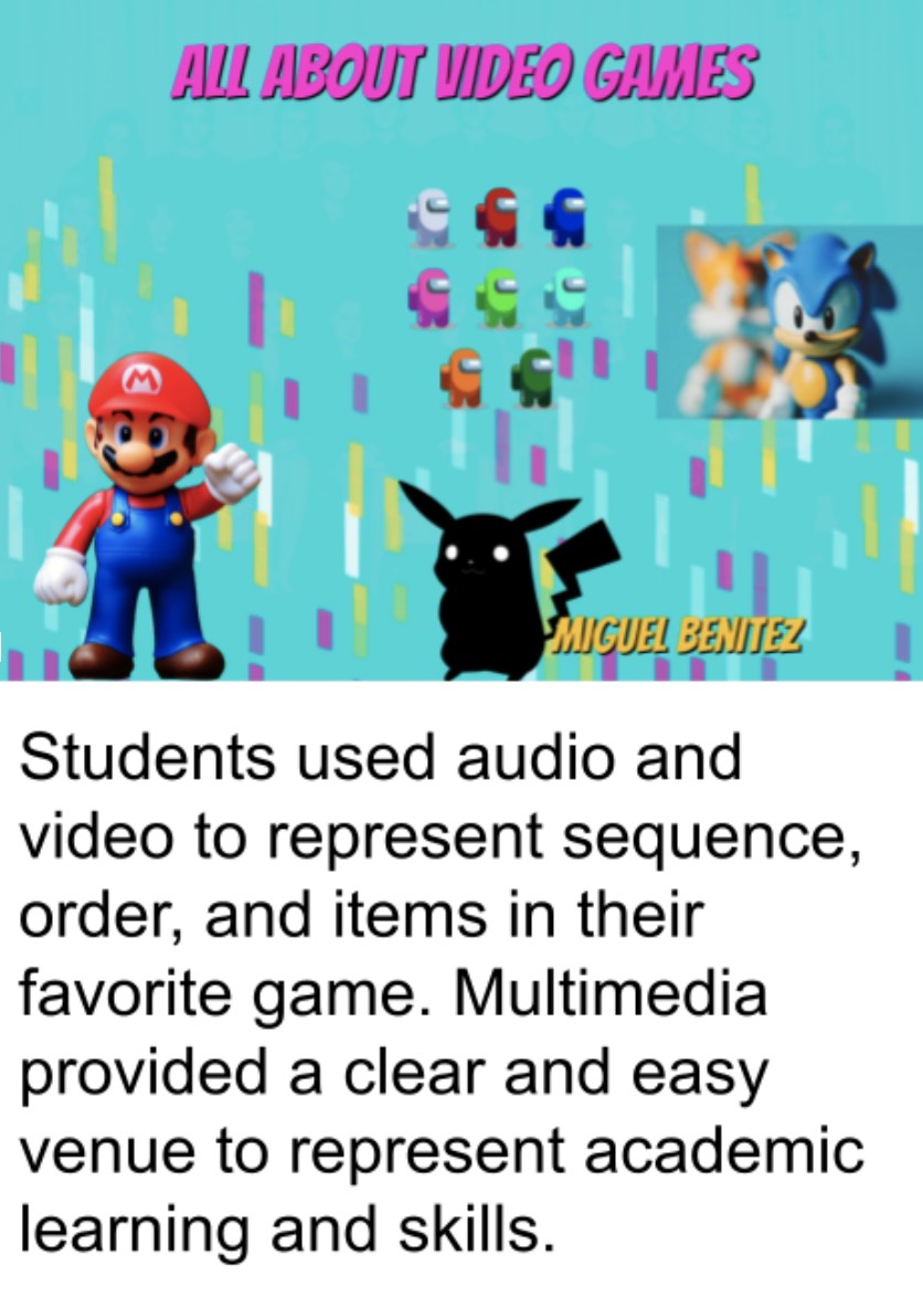 Students using video and audio - Videop games