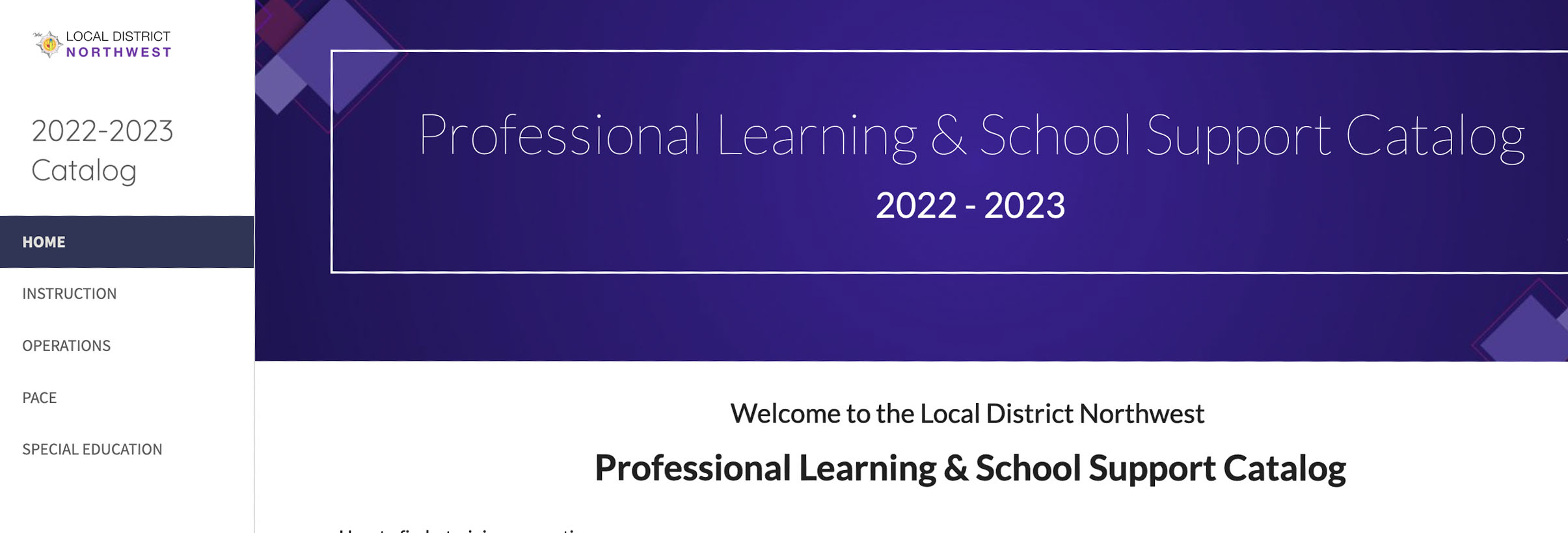 Professional Learning & School Support Catalog
