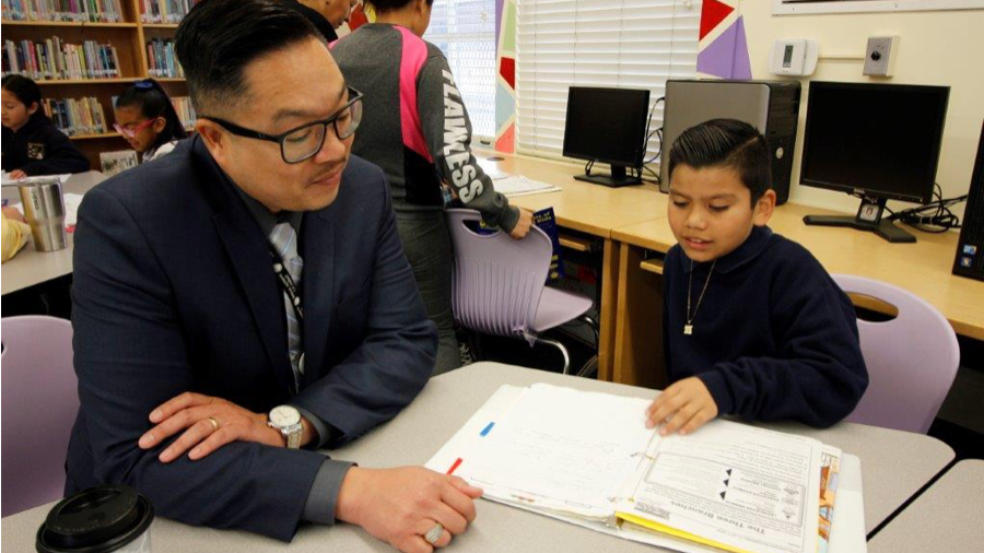 Superintendent Nacorda at Bertrand Elementary